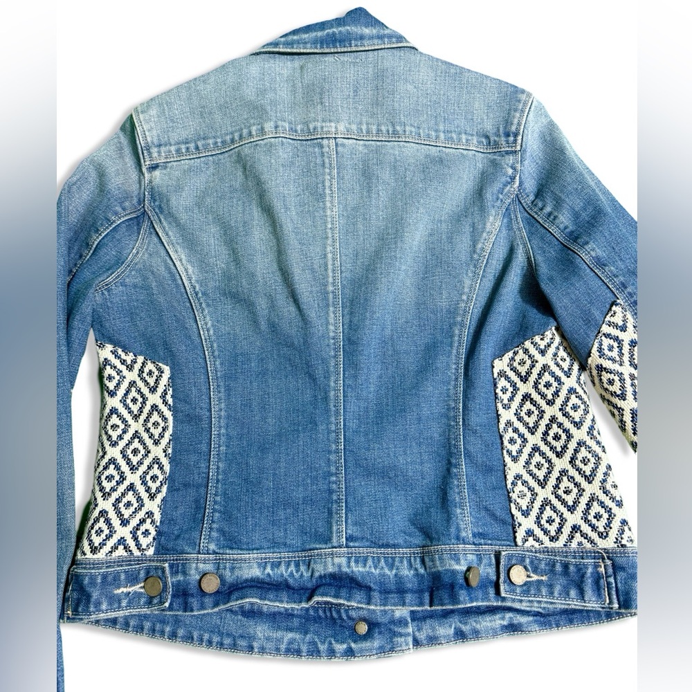 PAIGE Women's Vermont Denim Jacket with Woven Insert Embellishment - Picture 2 of 8